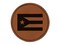 Puerto Rico Flag Round Iron-On Engraved Faux Leather Patch Applique - 2.5"